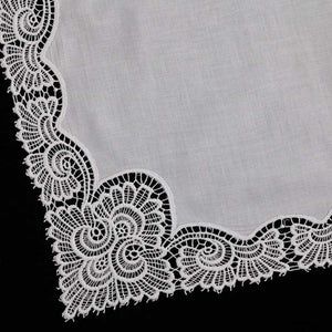 wedding gift bridesmaid handkerchief lace white