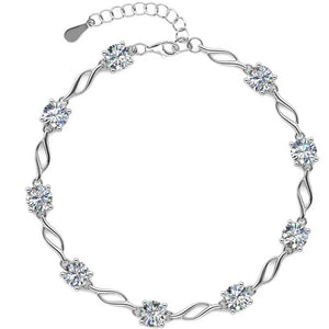 925 Sterling Silver Moissanite Bracelet "Anita"