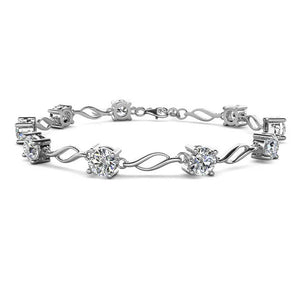 925 Sterling Silver Moissanite Bracelet "Anita"