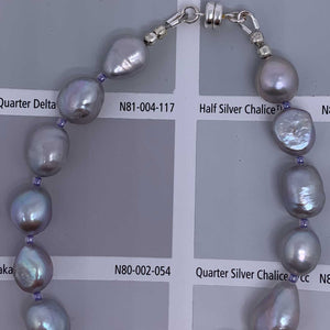 grey pearl baroque silver bracelet