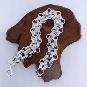 triple brick silver chain bracelet online jewellery