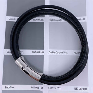 black leather bracelet magnetic catch resene