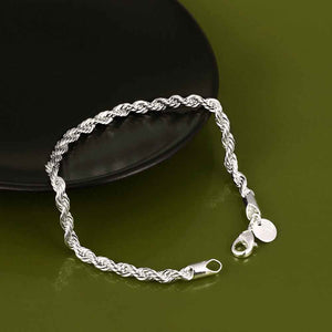 silver twisted rope bracelet nz