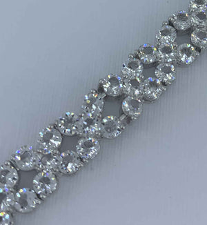 crystal bridal silver tennis bracelet for women
