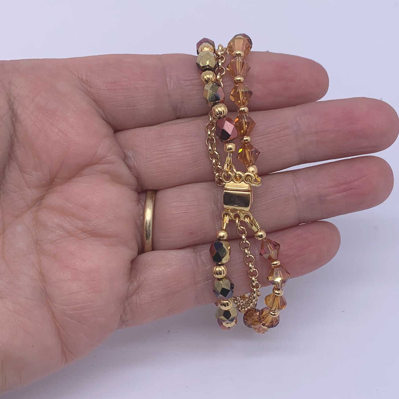 triple strand gold bracelet copper
