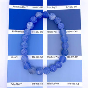 blue weathered agate stretch bracelet