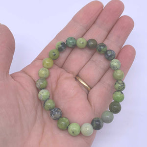 green gemstone stretch bracelet for women