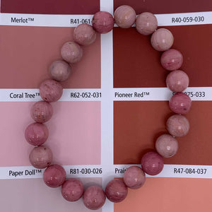 gemstone stretch bracelet set pink red