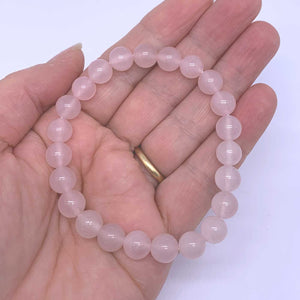 rose quartz stretch bracelet for women
