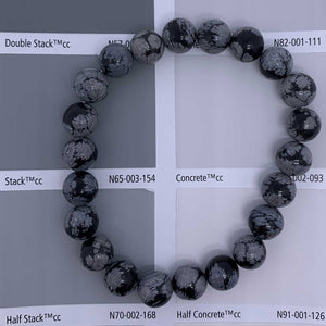 snowflake obsidian stretch bracelet gemstone