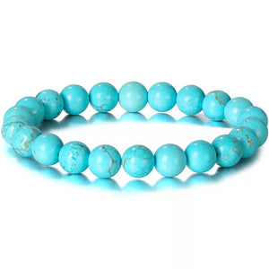 turquoise gemstone stretch bracelet