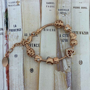 frenelle jewellery charm rose gold bracelet