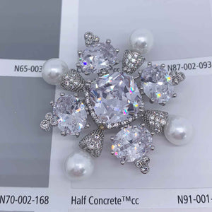 Silver Crystal and Pearl Brooch "Tsar"