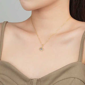 gold evil eye charm necklace