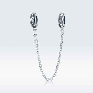 charm safety chain silver