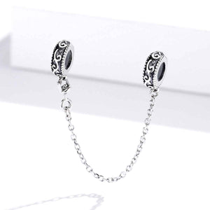 charm safety chain silver
