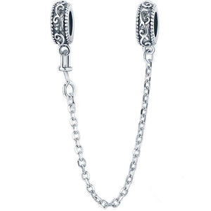 charm safety chain silver