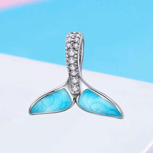 blue whale tail silver charm pandora