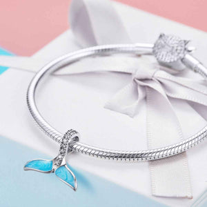 blue whale tail silver charm pandora