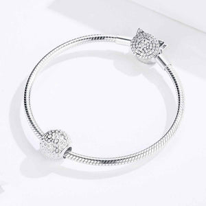 silver ball charm for bracelets