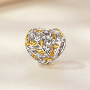 gold silver heart charm for bracelets