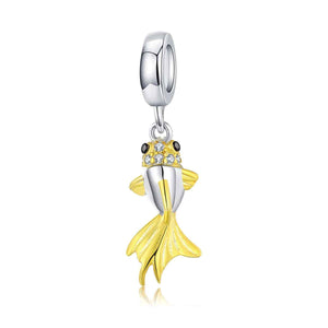 silver and gold fish charm pandora