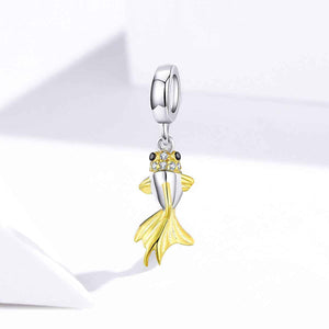silver and gold fish charm pandora