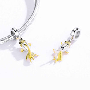 silver and gold fish charm pandora