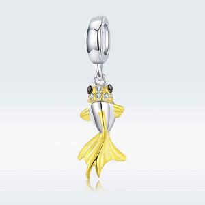 silver and gold fish charm pandora