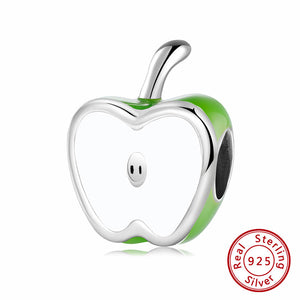 frenelle jewellery charm bracelet green apple silver