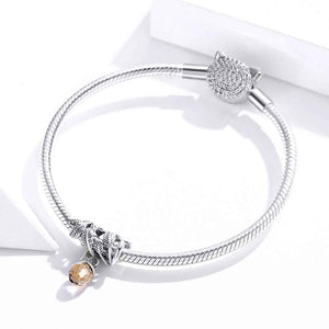 amber coloured oak charm for bracelet
