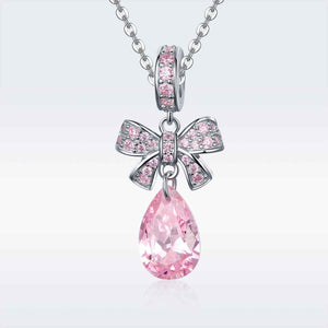 pink crystal silver charm for women girls