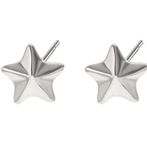 silver star stud earrings for women girls