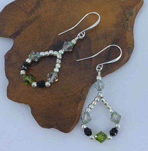 jewellery earrings green crystal