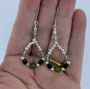jewellery earrings green crystal