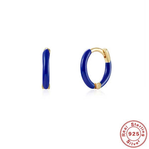 blue gold hoop earring jewellery for women