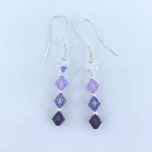 purple amethyst crystal earrings for women