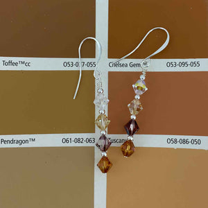 silver crystal drop earrings for women