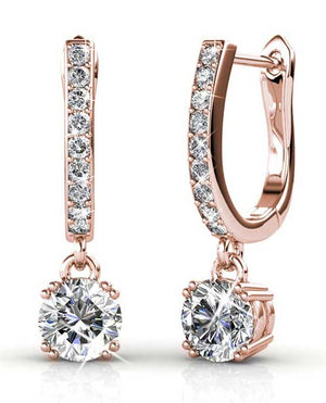 rose gold huggie crystal earrings jewellery women