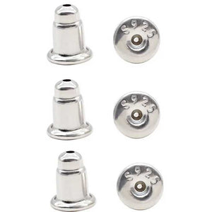 silver earring backs bullet