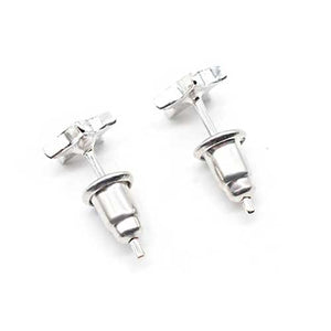 silver earring back bullet frenelle