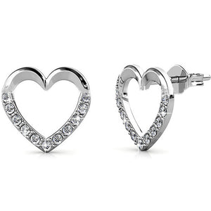 frenelle Jewellery silver heart crystal earrings