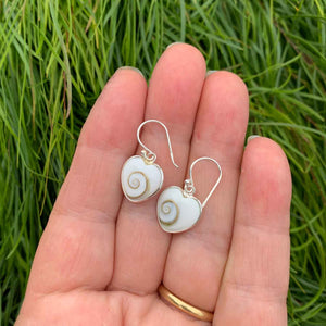 silver earrings shiva shell
