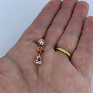 rose gold stud crystal earrings