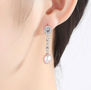 crystal pearl earrings bridal for women