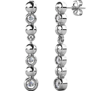 silver drop dangle earrings crystals jewellery for women brides