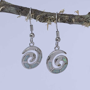 maori koru silver drop earrings nz
