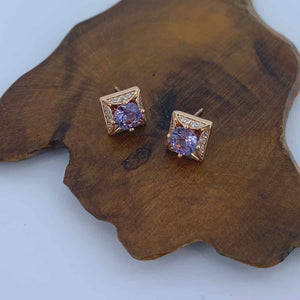 rose gold alexandrite stud earrings