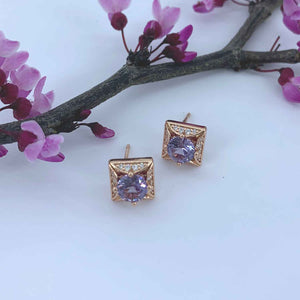 rose gold alexandrite stud earrings