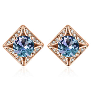 rose gold alexandrite stud earrings